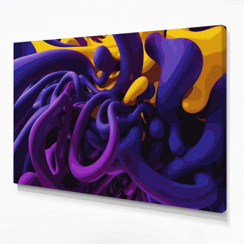 Art mural sur toile Biomorphic Abstraction 53, H 12 po x l 18 po