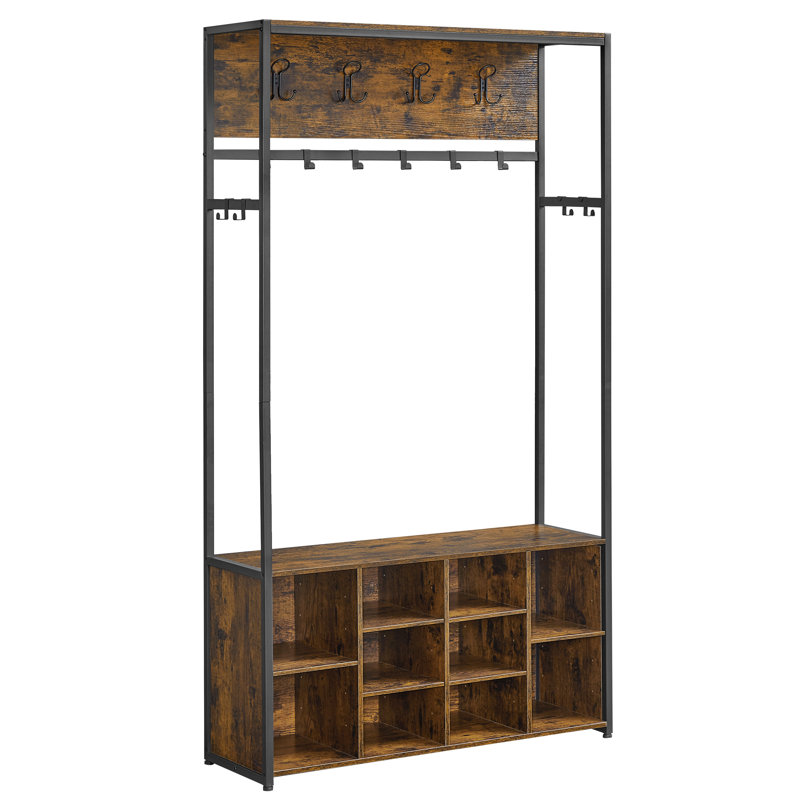 Hall Tree 100cm Wide with Bench and Shoe Storage