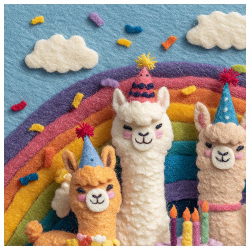 Couvertures de gâteau d'anniversaire en feutre, L 50 po x H 60 po