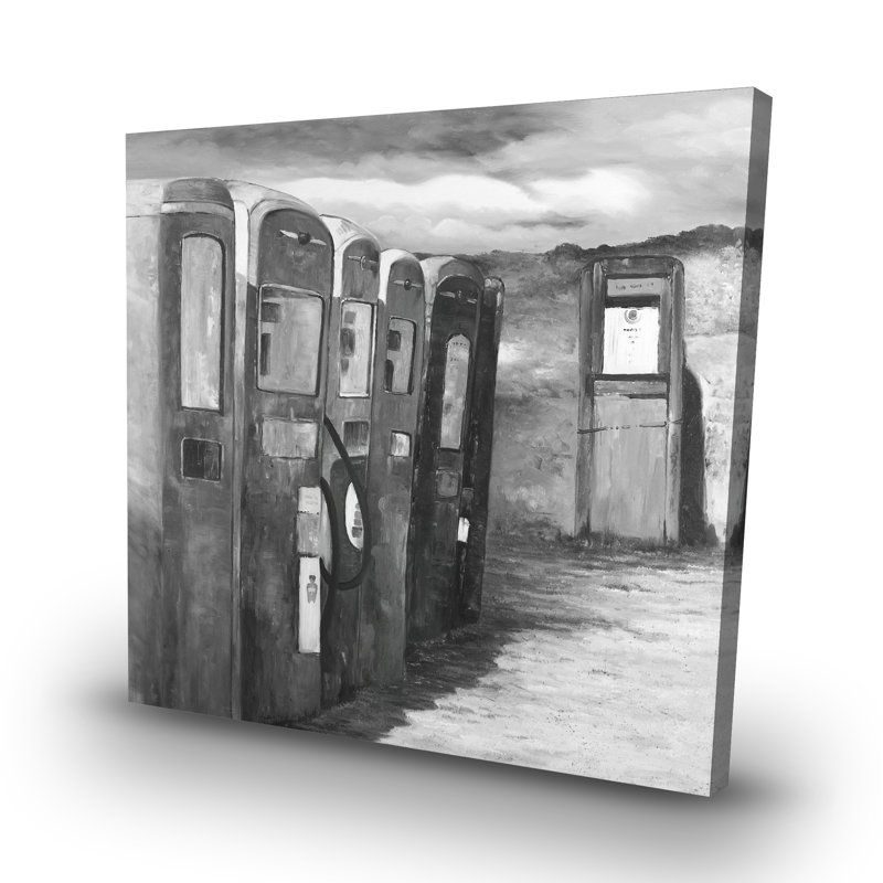 Old gas pumps - 32"x32" art on canvas