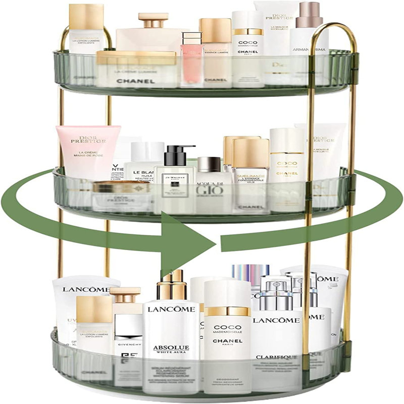 Ayushi Plastic Makeup Organiser, Green