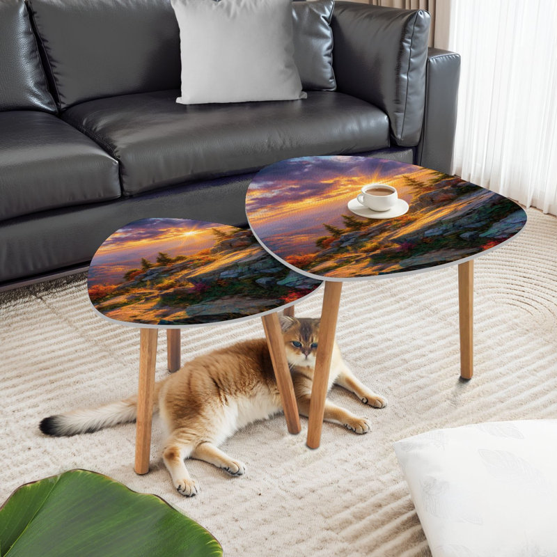 Ensemble de 2 tables basses gigognes Triangle