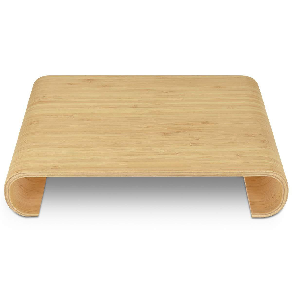 wanmo Wood Monitor Stand Riser - Computer Desk Organizer Desktop Dock ...