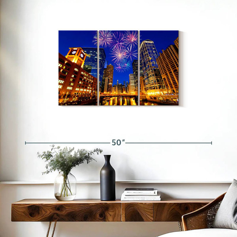 Nicci Chicago Sky Lights, 20" H x 33" W