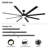 84 In Super Large Black Ceiling Fan With Remote Control Black