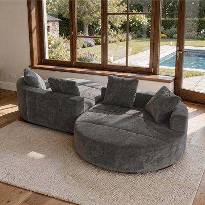 Chenille Round Cushioned Sofa