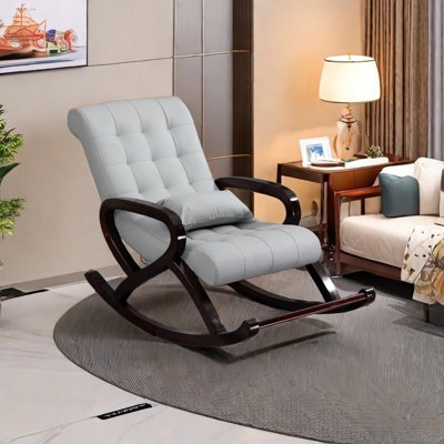 Chaise berçante en bois massif Nordic pour les loisirs à la maison
