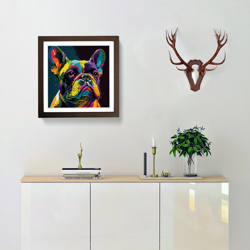 Single Picture Frame Print on Wood, Walnut