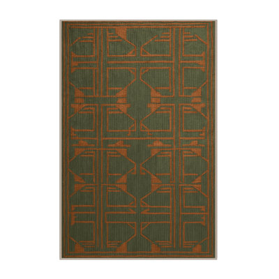 Machine Washable Trellis Brown Area Rug