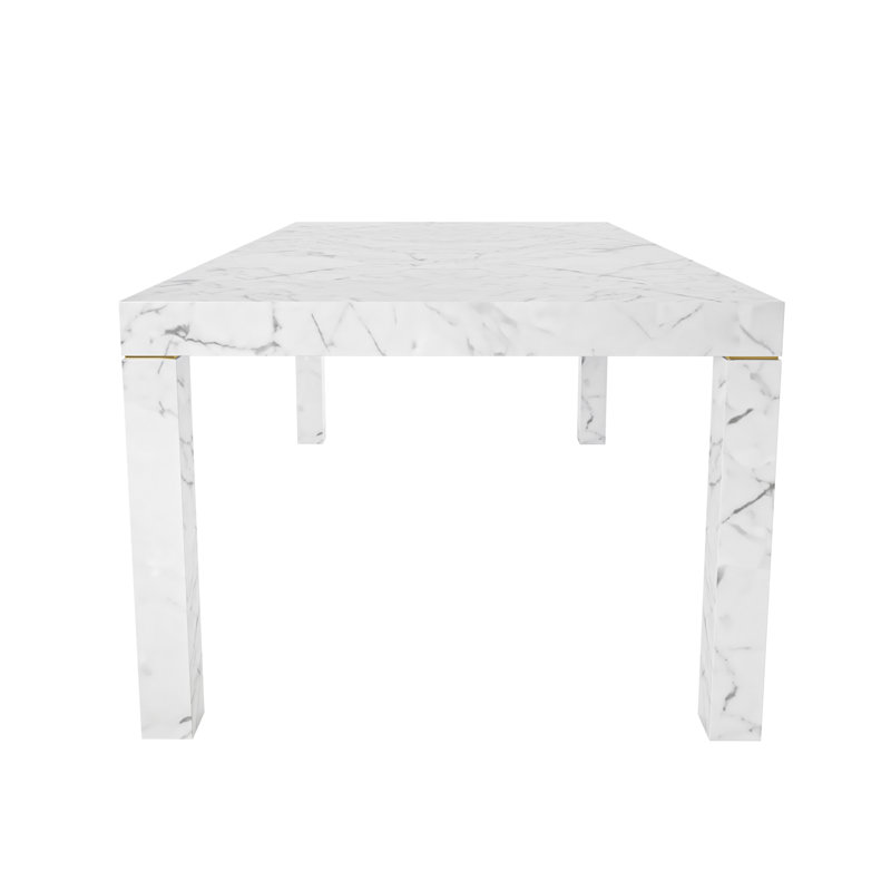 Federico Dining Table, Polished White Carrara