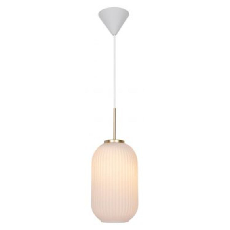 Milford 1 - Light Brass/Opal Shaded Pendant