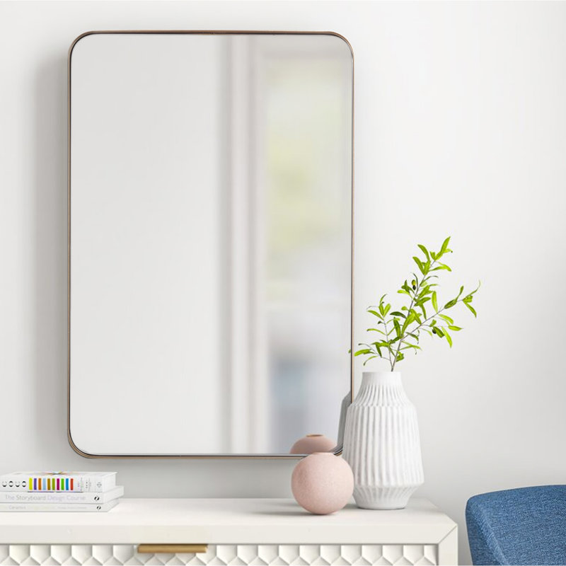 Eitzen Rectangle Wall Mirror High-Strength Tempered Glass and  Stainless Steels Framed Wall Mirror Accent Mirror, 36" x 24"