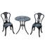 Gareth 3 Piece Patio Cast Aluminium Bistro Set, Black