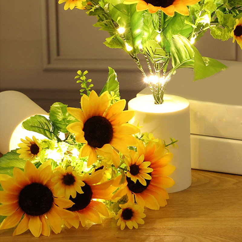 Simulation de tournesol rechargeable avec lumière de nuit