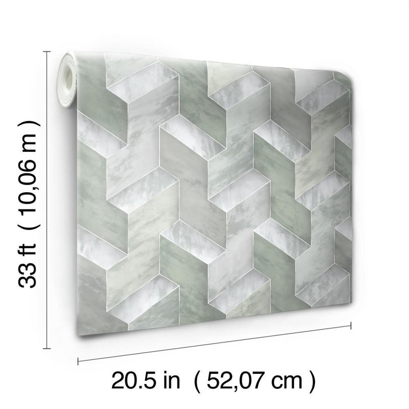Rouleau de papier peint embossé L 33 pi x l 20,5 po Step To It, Vert