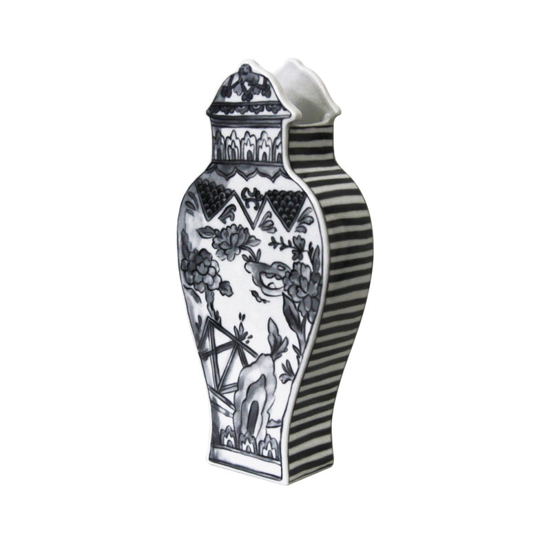 Well Versed Porcelain Table Vase, Gray