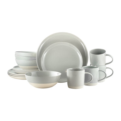Service de vaisselle 16 pièces en porcelaine Bisque Canvas Home Shell, service pour 4