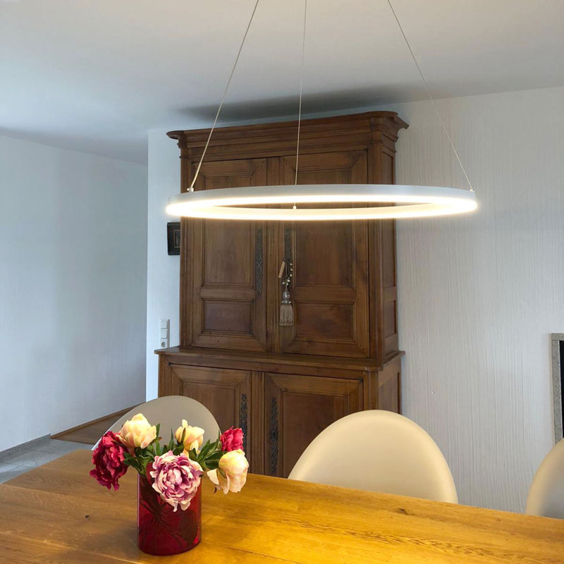 Ring 80 LED pendant lamp 5m suspension, Black, 500cm H x 33cm W x 33cm D