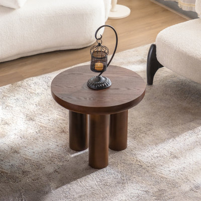 23.6" Round Three-Legged Base Modern and Farmhouse End Table For Living Room&Bedroom