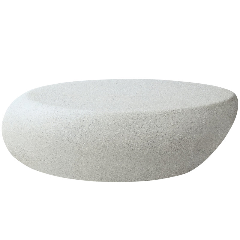 Table en fibre de verre Matte Rocks, elliptique de 43,41 po, sans assemblage pour les roches à café du salon, requise dans la pièce