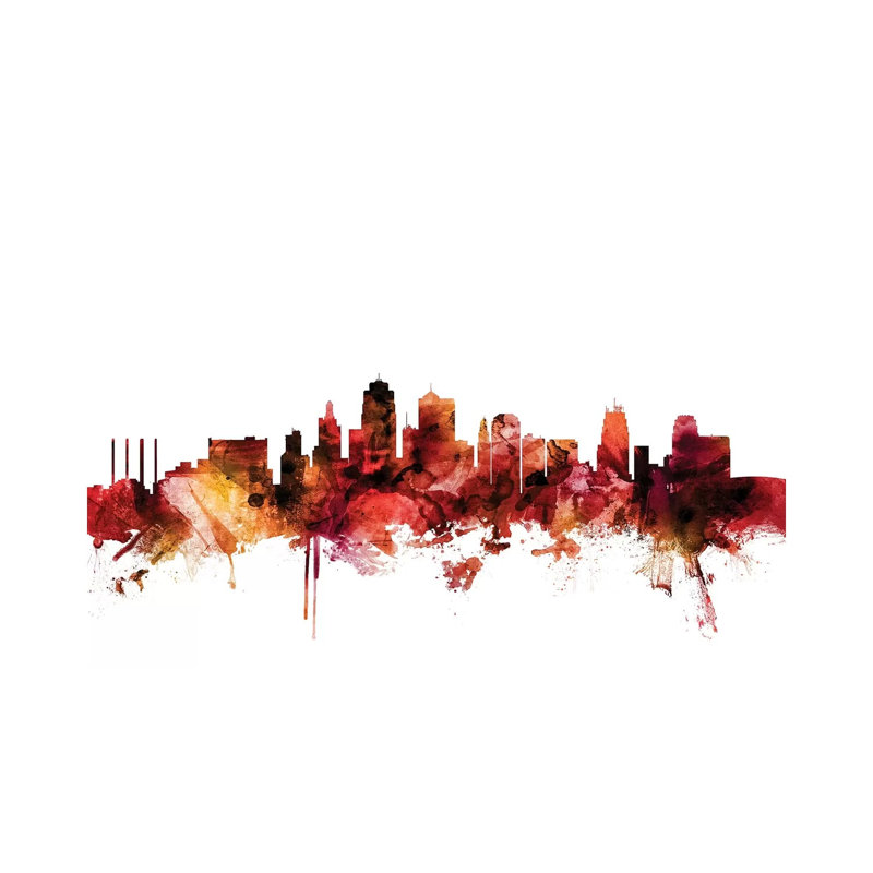 Kansas City, Missouri Skyline by Michael Tompsett - 1 Piece Wrapped Canvas Wall Art, 66.04 cm H x 45.72 cm W x 3.175 cm D