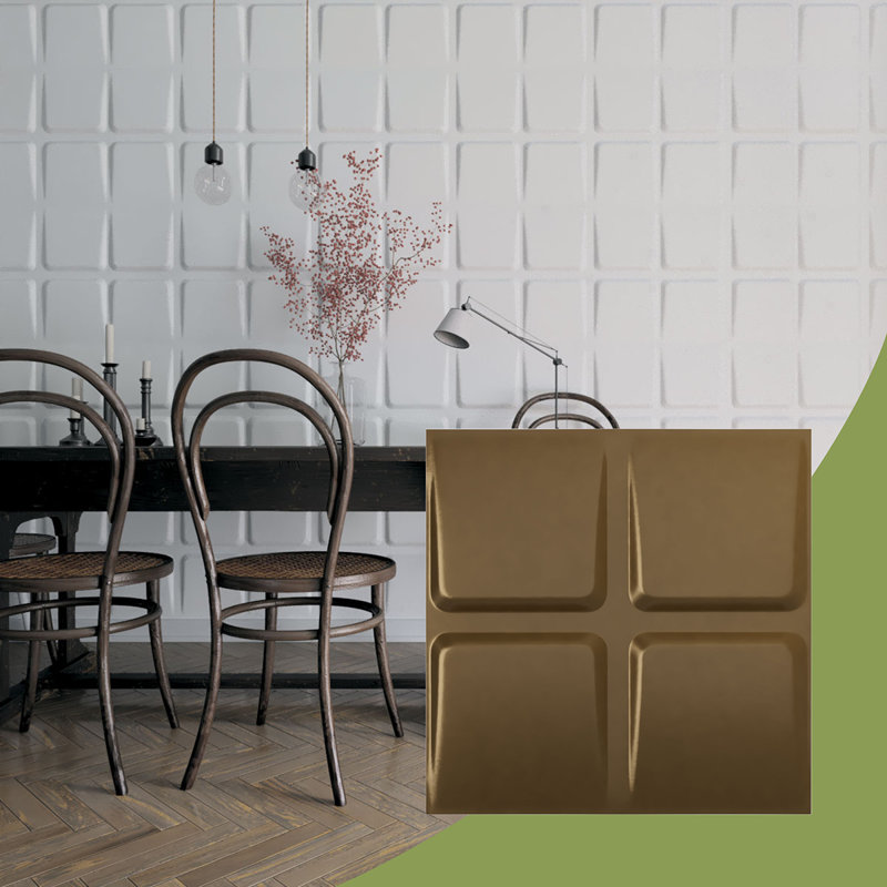 L 19 5/8 po x H 19 5/8 po Galveston Panneau mural décoratif 3D EnduraWall, bronze champagne métallique (couvre 2,67 pieds carrés)