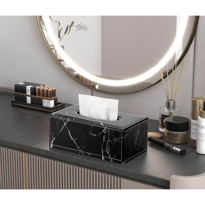 Tissue Box Cover, Blach/Grey