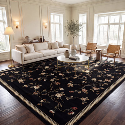 Tapis à motif floral Carolane