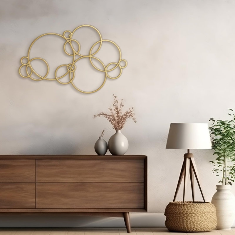 Décoration murale en métal, Or, H 18 po x l 36 po x P 0,05 po