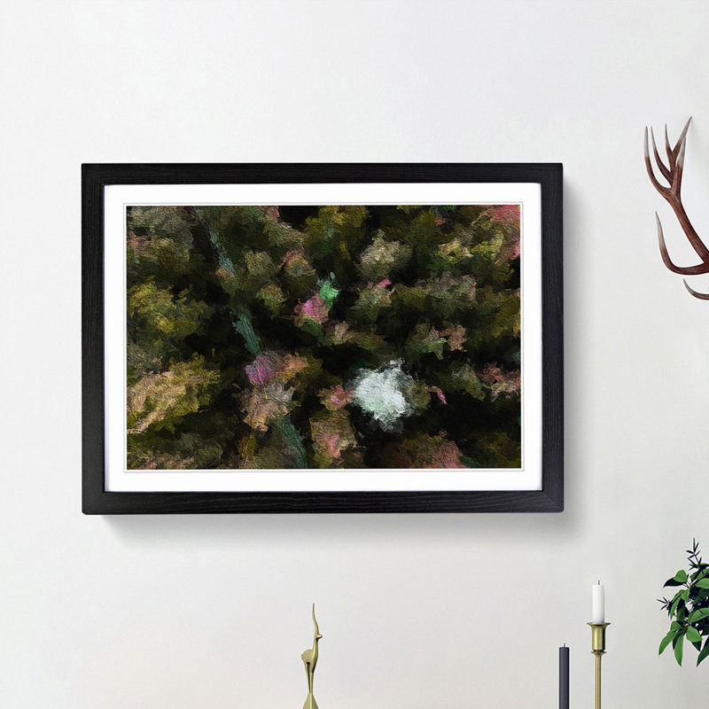 Green Forest N Sweden in Abstract - Picture Frame Graphic Art Print, Black Framed, 27cm H x 36cm W x 2cm D
