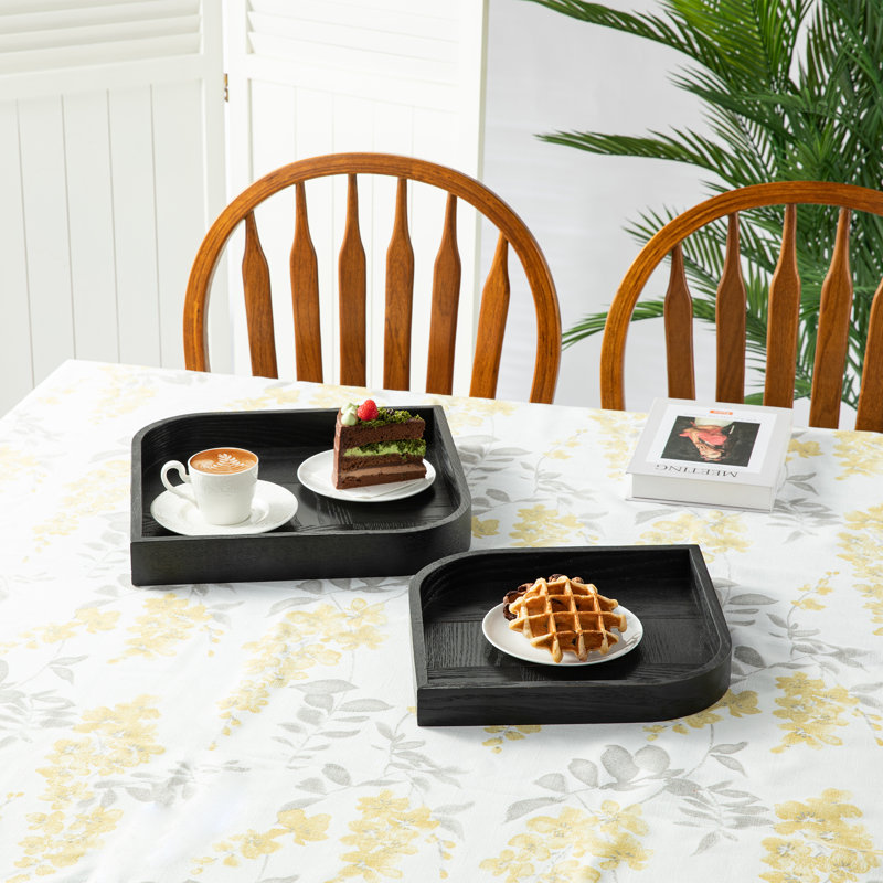 Leaf Shape Ash Wood Decorative Trays