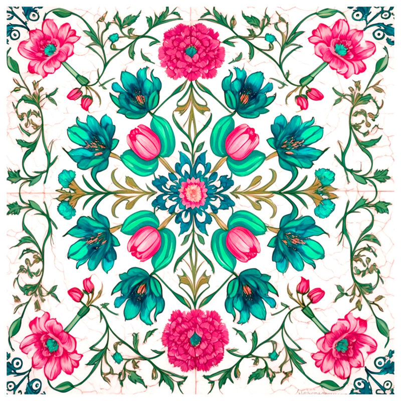 Édredon floral à motif mandala, Simple extra long