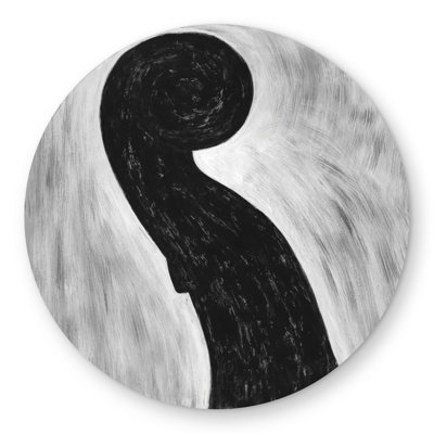 Scroll Violin White Office Round Outdoor Area Rug - Home Decor