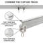 Rail de rideau flexible en aluminium 3 pi-9,8 pi / 3 mètres-Rail pliable pour rideaux, système de rail de rideau à fixation murale / au plafond pour rideau de douche incurvé, rail de rideau de véhicule récréatif / coulissant (blanc)