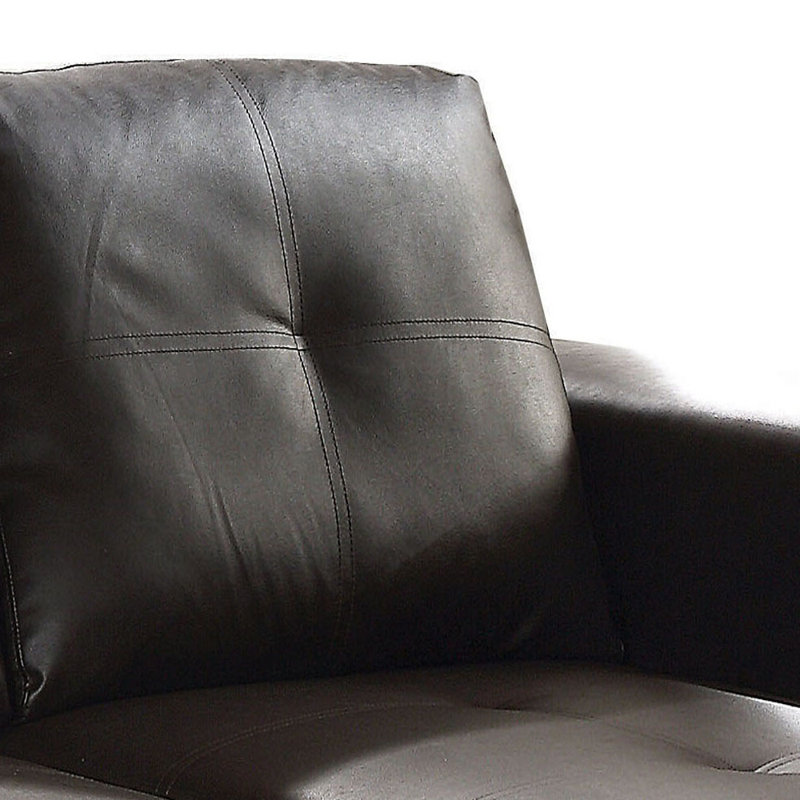 Dhabi 97.5 " Faux Leather L-Shaped Sofa Bed