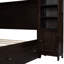 Grand lit plateforme en bois massif pour une chambre à coucher luxueuse - avec armoire, tablette et douille