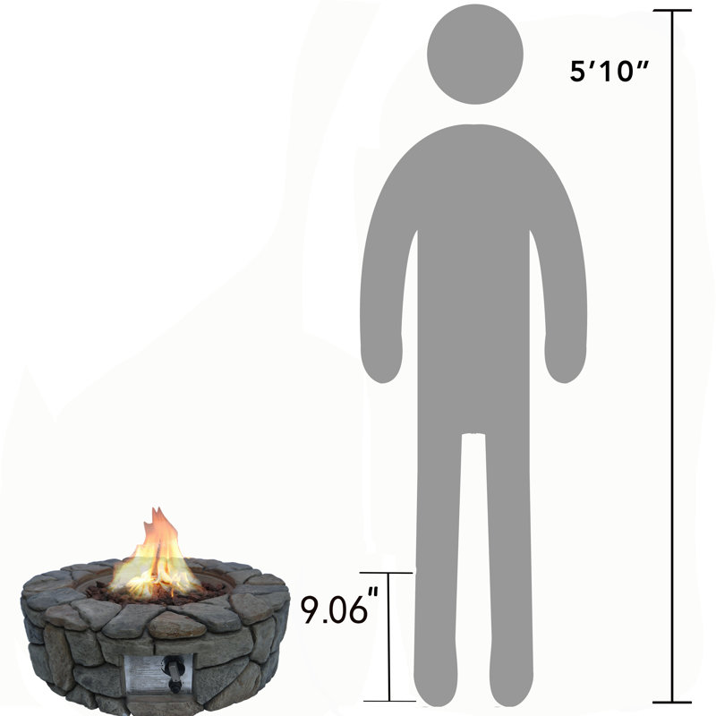 Round Polyresin Propane Smokeless Fire Pit