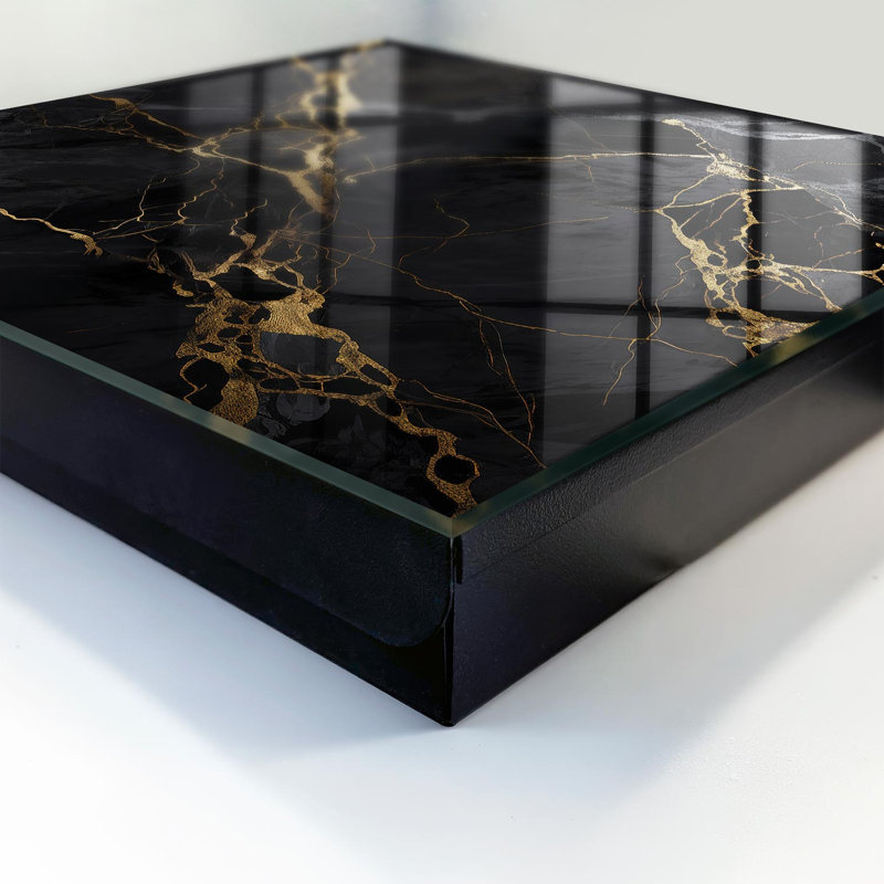 Key box for home, Opens to the left, 30x30x5, Black, Black background with a network of shiny lines, 