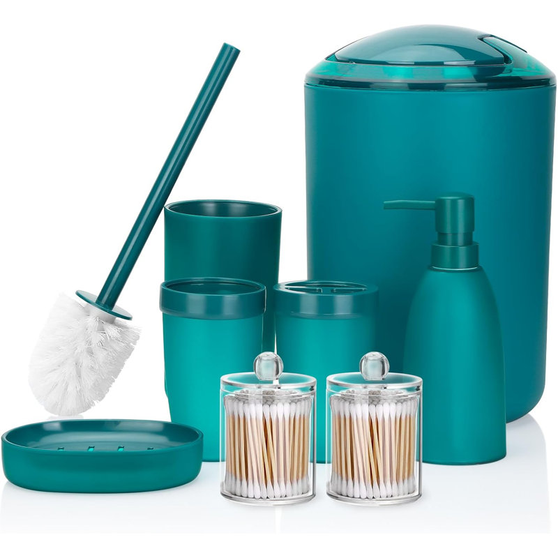 Bathroom Set With Trash Can, Soap Dispenser