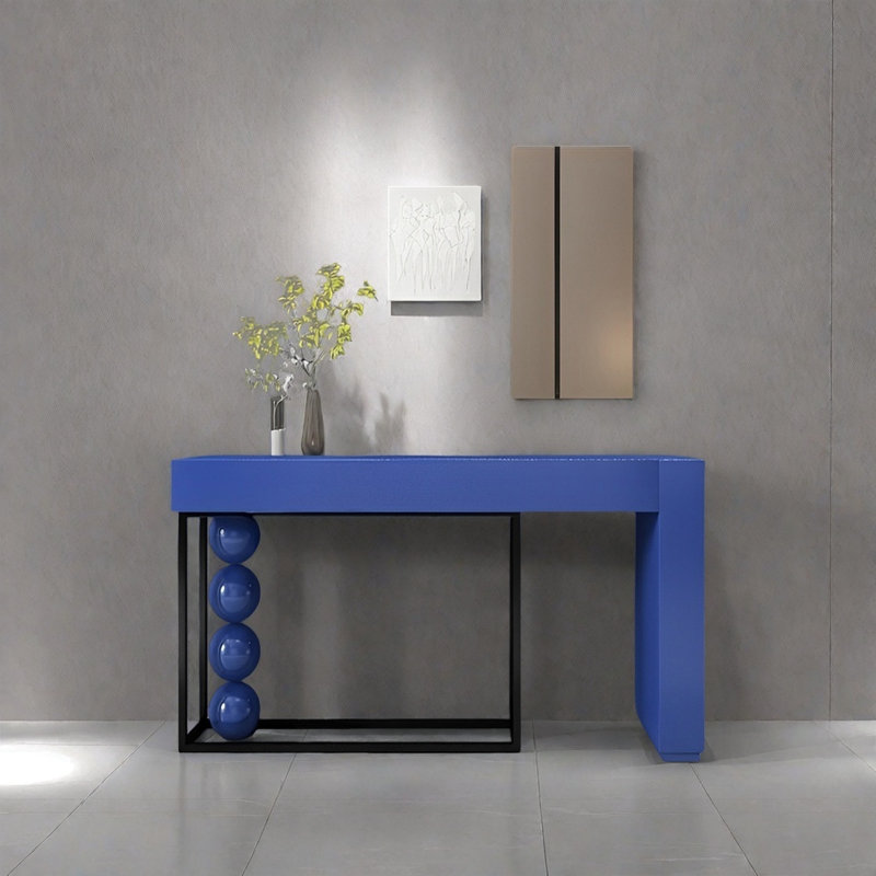 Console Modern Minimalist Art, Bleu, H 35,43 po x l 47,24 po x P 15,75 po, Bleu / noir
