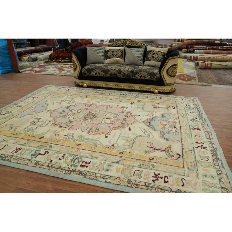 Tapis géométrique transitionnel Oushak 9 x 12