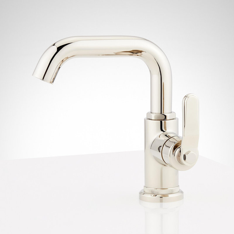 Gunther 1.2 GPM Single Hole Bathroom Faucet, Polished Nickel