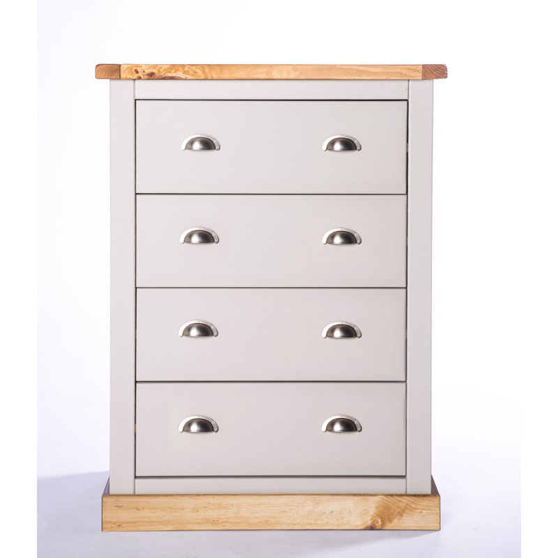 Quintin 70cm W 4 - Drawer Chest of Drawers, Chrome, Grey/Wood