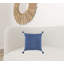 Coussin décoratif à rayures abstraites bleu marine