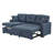 Linen Blend Upholstered Sectional with Pull-Out Bed and Chaise Storage-1590914699