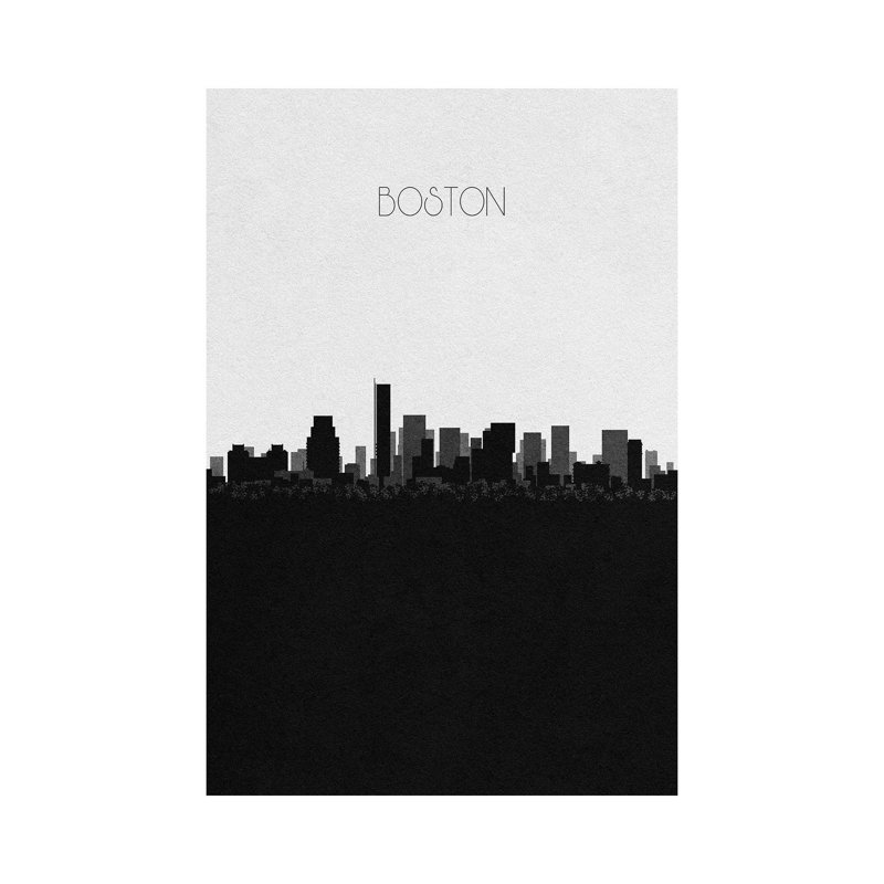 Boston, Massachusetts City Skyline by Ayse Deniz Akerman - Wrapped Canvas Gallery-Wrapped Canvas Giclée