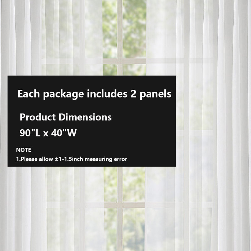 Pinch Pleat Linen Curtains 2 Panels Set, 40" W x 90" L