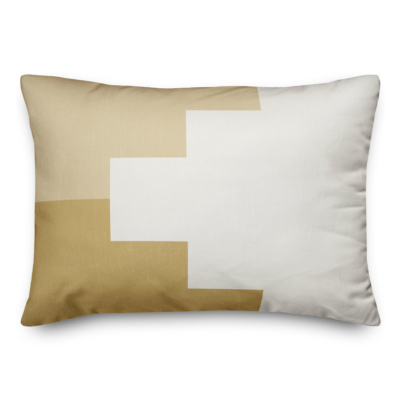 Abstract Outdoor Throw Pillow, Yellow