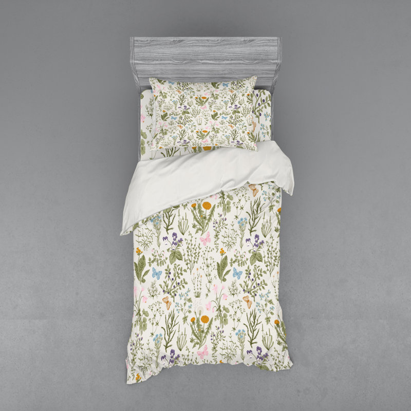 Farmhouse / Country Polyester Floral Duvet Cover, Twin XL Duvet Cover + 2 Additional Pieces