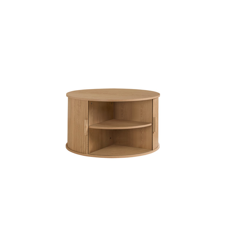 Coffee Table with Storage, Oak Wood